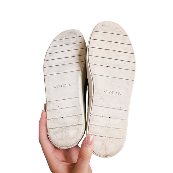 Vince Blair Perforated Leather Slip-On Sneakers Size 6 Gold - Picture 7 of 13